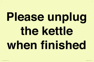 Please unplug the kettle when finished